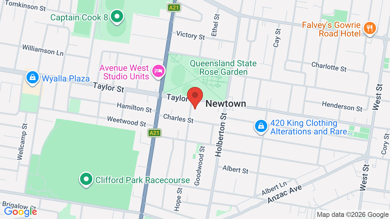 Map showing 4/116-118 Taylor Street, Newtown, QLD, 4350