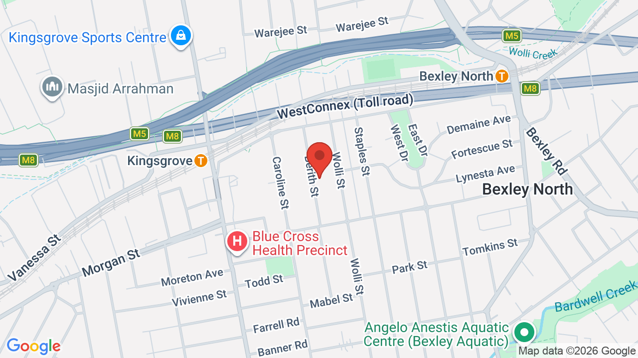 Map showing 24a Berith Street, Kingsgrove